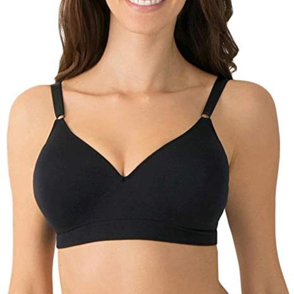 Fruit of the Loom Women's Seamless Wire Free Push-up Bra, Black Hue New Size 36B